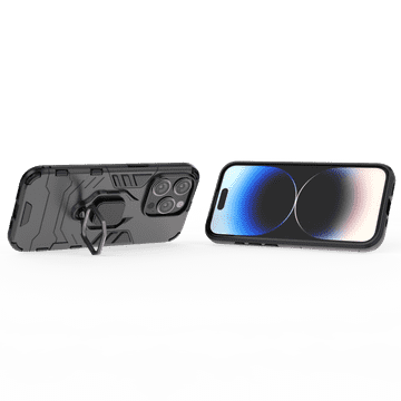 LENUO Ovitek Armor za iPhone 15 Pro, črna