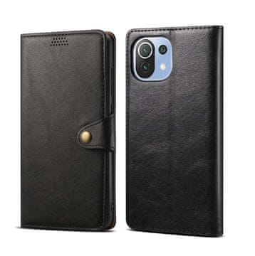 LENUO Usnjeni preklopni ovitek za Xiaomi Mi 11 Lite, črna