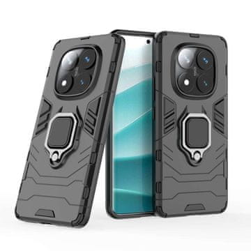 LENUO Ovitek Armor za Redmi Note 14 Pro 5G, črna