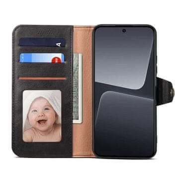 LENUO Usnjen preklopni ovitek za Xiaomi 13, črna