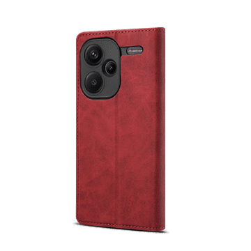 LENUO Usnjen preklopni ovitek za Redmi Note 13 Pro+ 5G rdeča