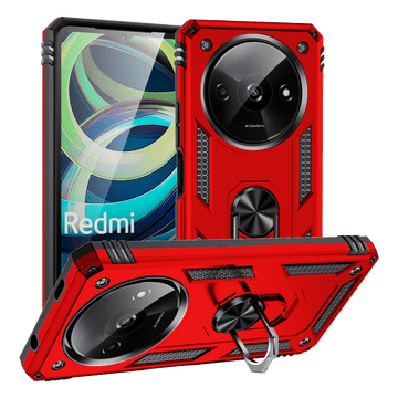 LENUO Ovitek Armor za Redmi A3 rdeč