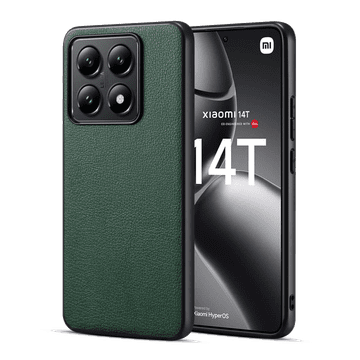 LENUO TPU usnjen ovitek za Xiaomi 14T temno zelen