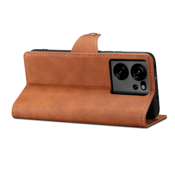 LENUO Usnjen preklopni ovitek za Xiaomi 13T/ 13T Pro rjava