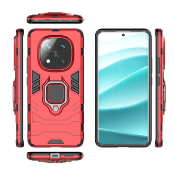 LENUO Ovitek Armor za Redmi Note 14 Pro 5G rdeč