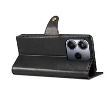 LENUO Usnjen preklopni ovitek za Redmi Note 14 4G črna