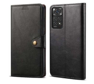LENUO Usnjeni preklopni ovitek za Redmi Note 11 Pro/Pro 5G, črna