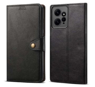 LENUO Usnjen preklopni ovitek za Redmi Note 12 črna