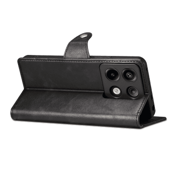 LENUO Usnjen preklopni ovitek za Redmi Note 13 Pro 5G črna