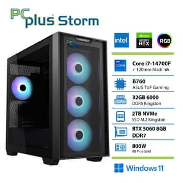 PCplus Storm namizni računalnik, i7-14700F, 32GB, SSD2TB, RTX5060Ti, W11H