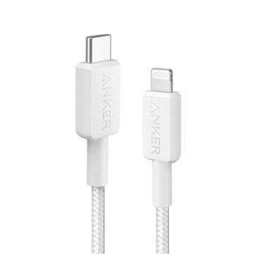 Anker kabel, USB-C na Lightning, pleten, 0,9 m, bel (A81B5G21)