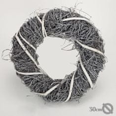 Rayher.	 Venec pleten iz vejic, siv, 30cm