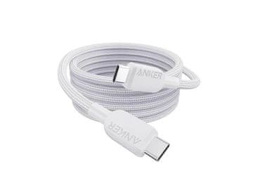 Anker kabel, USB-C na USB-C, pleten, 1,8 m, bel (A81D6H21)