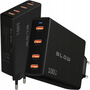 Blow Polnilec USB , USB-Cx4, PD,100W, GAN, črne barve