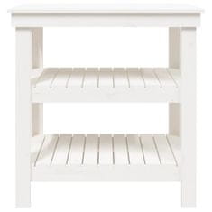 Vidaxl Delovna miza bela 78,5x50x80 cm trdna borovina