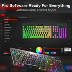 Redragon Horus Pro K618 tipkovnica, RGB, USB-C, Bluetooth, črna