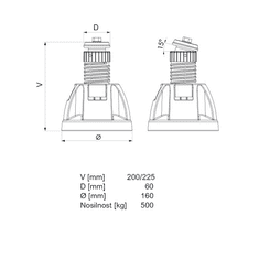 Tecnosystemi Nastavljivi podstavki za klimatske naprave Zeus H.100 4 kosi