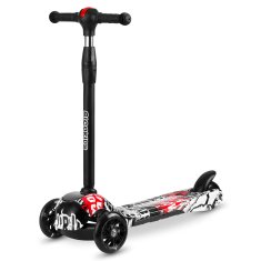 shumee Ricokids Piko trikolesni skuter - črn z belimi in rdečimi vzorci