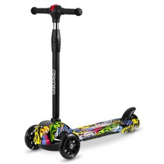 shumee Ricokids Piko trikolesni skuter - črn z barvitimi vzorci