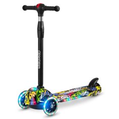 shumee Ricokids Piko trikolesni skuter - črn z barvitimi vzorci
