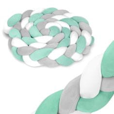 shumee Ricokids 3m zavitek za otroško posteljico - mint-siva