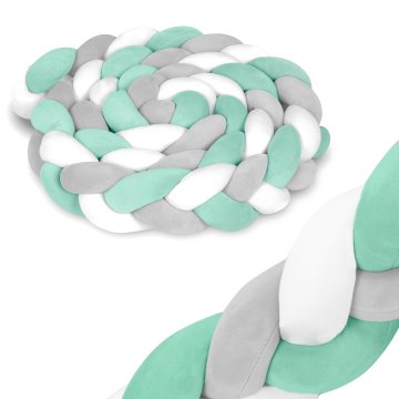 shumee Ricokids 3m zavitek za otroško posteljico - mint-siva