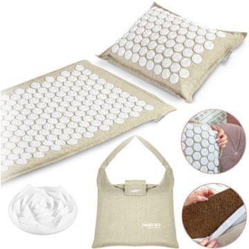 shumee Neo-Sport NS902 akupresurna podloga z bodicami - siva in bela