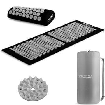 shumee Neo-Sport NS-901 akupresurna podloga s konicami, črna in siva