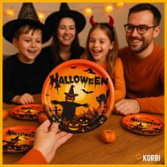 Korbi Okrasni papirnati krožniki za noč čarovnic – komplet 24 kosov