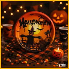 Korbi Okrasni papirnati krožniki za noč čarovnic – komplet 24 kosov