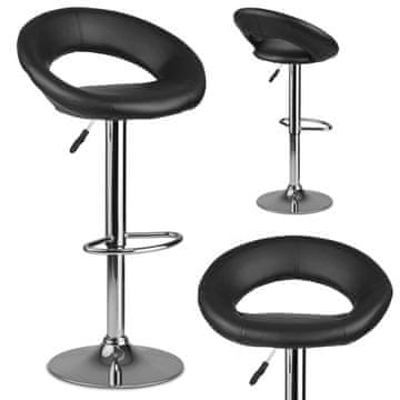 shumee Barski stol Forza z naslonjalom, črne barve