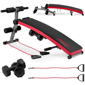 shumee Nagnjena vadbena klop z ekspanderji in utežmi Neo-Sport NS-211