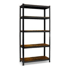 shumee Kovinsko stojalo za shranjevanje 180 x 90 x 40 cm Humberg HR-852 črne barve