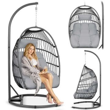 shumee Viseči vrtni stol Luisiana siv + sive blazine Sofotel