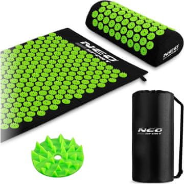 shumee Neo-Sport NS-900 akupresurna podloga s konicami, črna in zelena