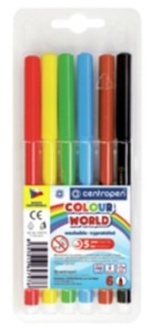 Centropen COLOUR WORLD 7550 trikotni markerji, komplet 6 barv