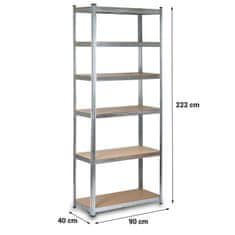 shumee Kovinsko stojalo za shranjevanje 222 x 90 x 40 cm Humberg HR-814