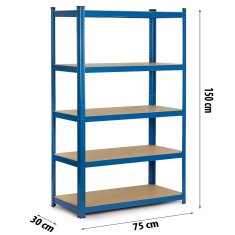 shumee Kovinski regal za shranjevanje 150 x 75 x 30 Humberg 4842