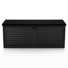 shumee Vrtni zaboj 143,5 x 57 x 53,5 cm 390 litrov črne barve