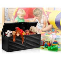 shumee Vrtni zaboj 143,5 x 57 x 53,5 cm 390 litrov črne barve