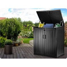 shumee Vrtni zaboj 116 x 112,5 x 71 cm 775 litrov črne barve