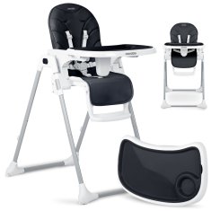 shumee Ricokids Tulo stolček za hranjenje črne barve