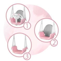 shumee Ricokids 3-v-1 gugalnica z medvedkom, roza