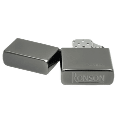 Ronson 200003 Vžigalnik bencinski črn poliran.