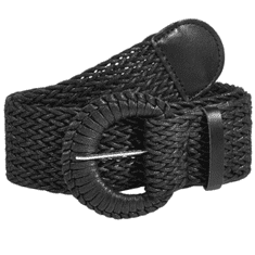 Camerazar Elastičen črn pleten trak na pas širok