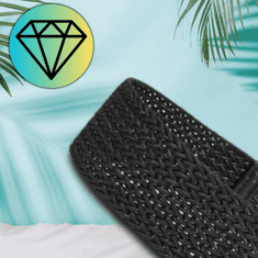 Camerazar Elastičen črn pleten trak na pas širok