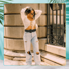 Camerazar Elastičen črn pleten trak na pas širok