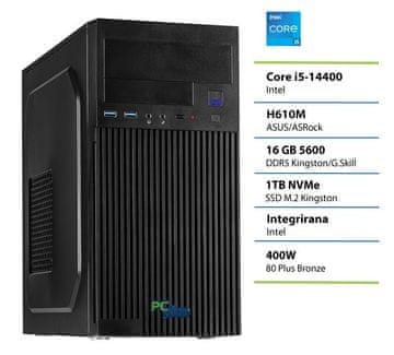 PCplus E-machine namizni računalnik, i5-14400, 16GB, SSD1TB, DOS (148173)