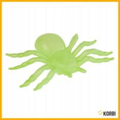 Korbi Fluorescentni pajki – svetijo v temi, okras za noč čarovnic, 2 kosa