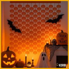 Korbi Strašna viseča zavesa z bučami – halloween dekoracija, 1 x 2 m